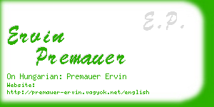 ervin premauer business card